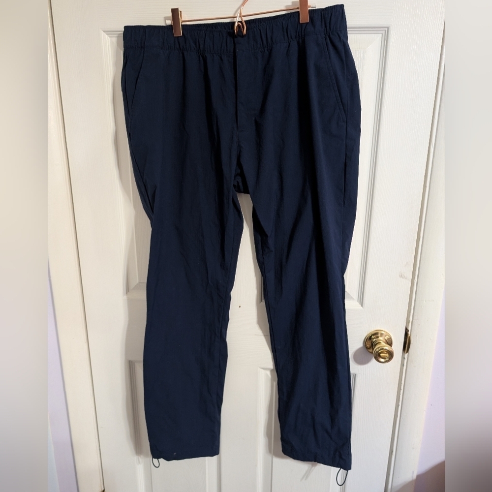 Adidas Mens Pants Blue Active Performance Golf Drawstring Elastic Waist Size XL